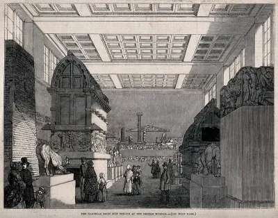 The British Museum: the Xanthian Room, with visitors