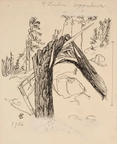 The Broken Pine, intended for the end illustration of Chapter 4