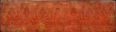 The Buddha Shakyamuni, Five Past Buddhas, and Maitreya