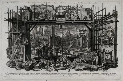The building of the temple at Jerusalem (Ezra 6.14)