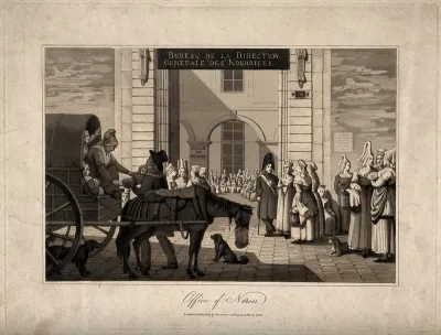 The bureau of wet nurses in Paris - wet nurses waiting to be selected