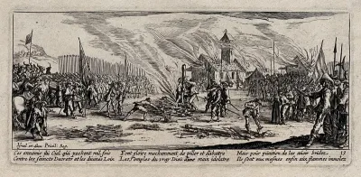 The burning of criminal soldiers on the stake