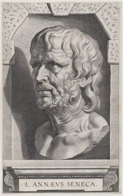 The bust of Seneca, in a stonework niche