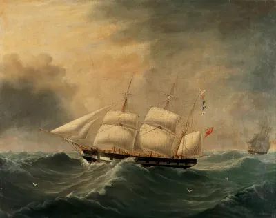 The Canadian barque Victress in two positions