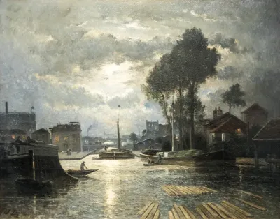 The Canal Saint-Denis by Moonlight