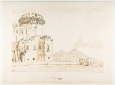 The Castel Nuovo in Naples, with a View of Mount Vesuvius