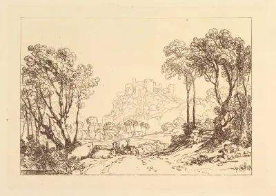 The Castle above the Meadows, plate 8 from "Liber Studiorum, part II"