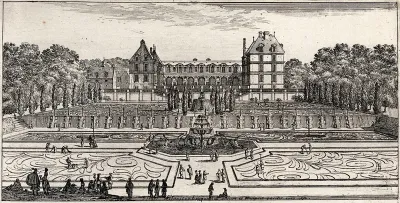 The castle of Liancourt and the cascades in the gardens