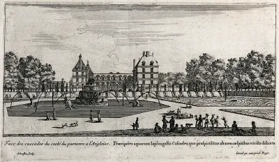 The castle of Liancourt seen from the waterfalls