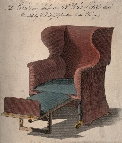 The chair on which the Duke of York (1763-1827?) died