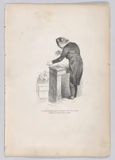 The Chameleon declares that he is happy and proud to be, as always, of the same opinion as everyone, from "Scenes from the Private and Public Life of Animals"