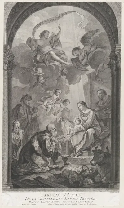 The Chapel of the Enfants-Trouvés in Paris: Les Rois mages Gaspard et Melchoir adorant l'Enfant Jésus