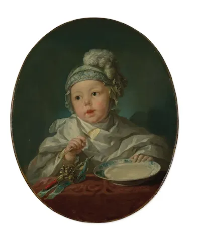 The child Duke of Montpensier  taking his porridge