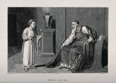 The child Samuel tells Eli about God's displeasure with him