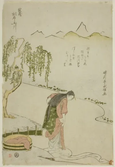 The Chofu Jewel River in Musashi Province (Musashi Chofu no Tamagawa), from an untitled series of Six Jewel Rivers