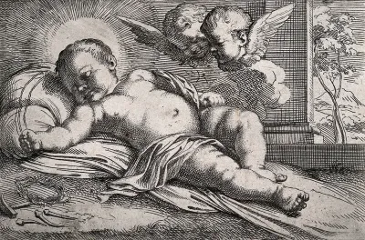 The Christ Child and angels with the instruments of the Passion
