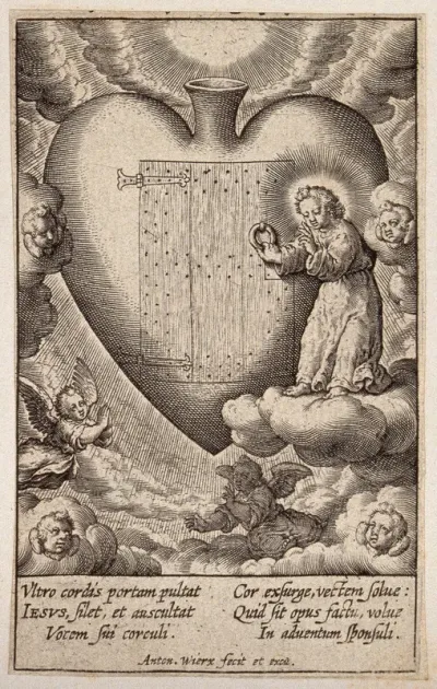 The Christ Child knocks at the door of the believer's heart