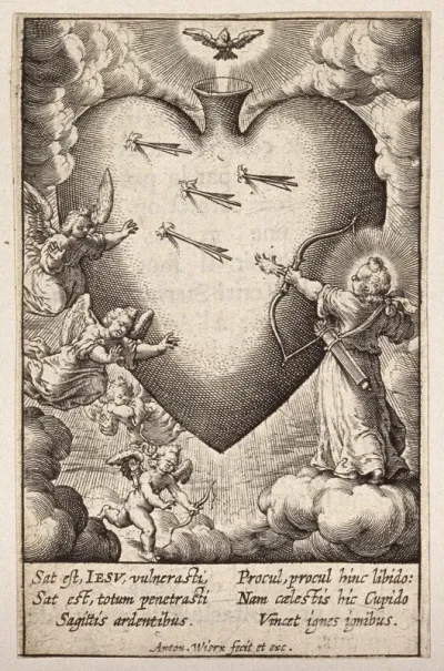 The Christ Child shooting arrows into the believer's heart to conquer the fires of lust