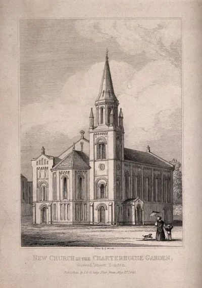The Church at the Charterhouse, London: Etching by G