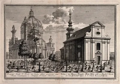 The church of Saint Charles Borromeo (Karlskirche) and the chapel of Saint Roch, Vienna