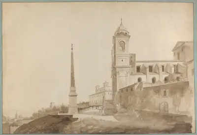 The Church of the Trinità dei Monti and the Villa Medici, Rome