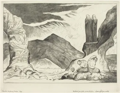 The Circle of the Falsifiers; Dante and Virgil Covering their Noses because of the stench