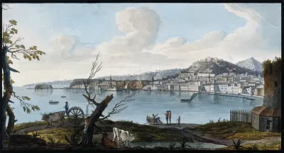 The city and bay of Naples from the land