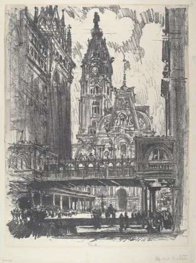 The City Hall and Bridge across Market Street