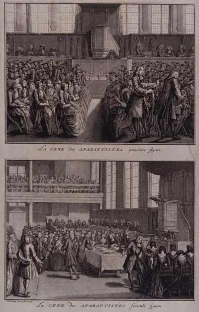 The communion as practiced by the Anabaptists: two scenes