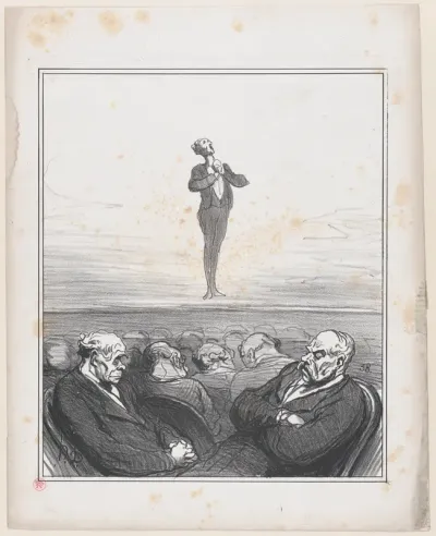 The competition at the conservatory: At the 79th audition of "Oh, what a pleasure to be a soldier!", from 'News of the day,' published in "Le Charivari"