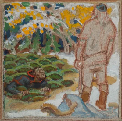 The Complete Kalevala, sketch. Väinämöinen singing.