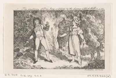The constancy of Tom Jones subdued by the charms of Black Moll, from "The History of Tom Jones, a Foundling"