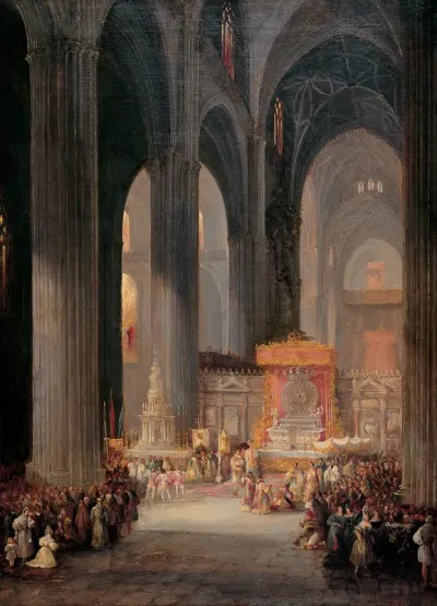 The Corpus Christi Procession inside Seville Cathedral