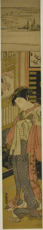 The Courtesan Kaoru of Chojiya Looking Down at a Love Letter on the Floor