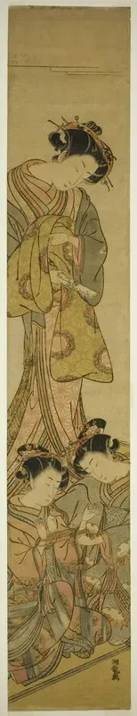 The Courtesan Segawa of Matsubaya Watching Her Attendants Play Cat's Cradle