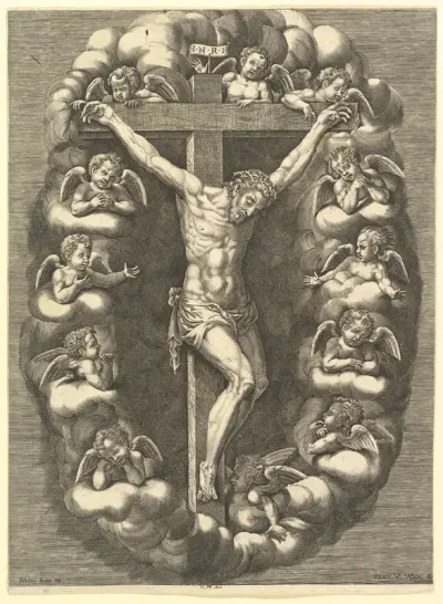 The Crucified Christ Surrounded by Mourning Angels
