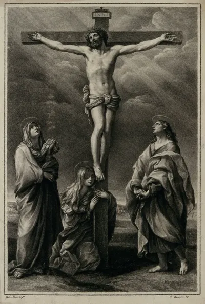 The crucifixion of Christ with the Virgin Mary, Mary Magdalene and John the apostle