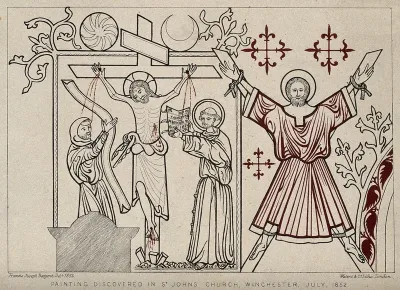 The crucifixion of Jesus Christ and the crucifixion of Saint Andrew