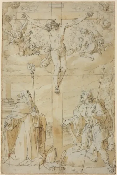 The Crucifixion with Saints Roch and Augustine