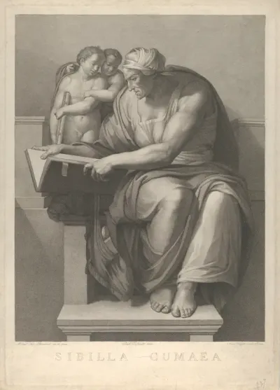 The Cumaean Sibyl after the fresco by Michelangelo in the Sistine Chapel