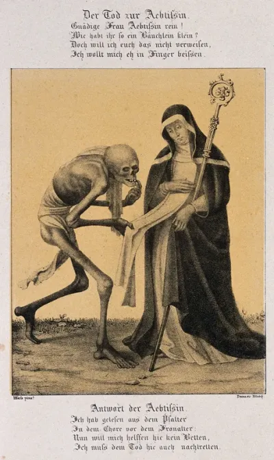 The dance of death at Basel: death and the abbess