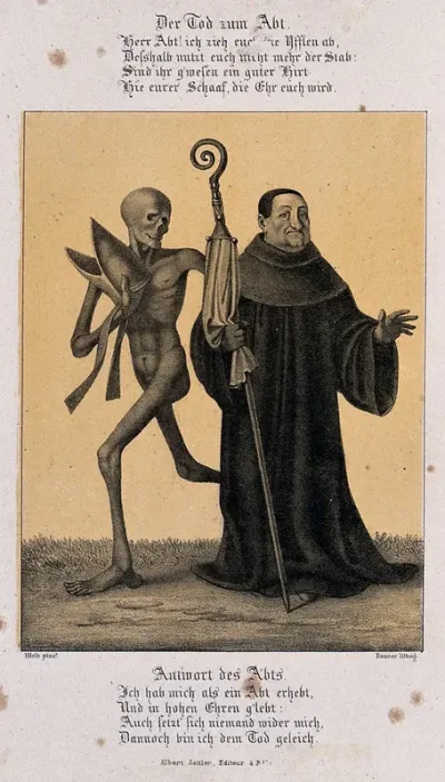 The dance of death at Basel: death and the abbot