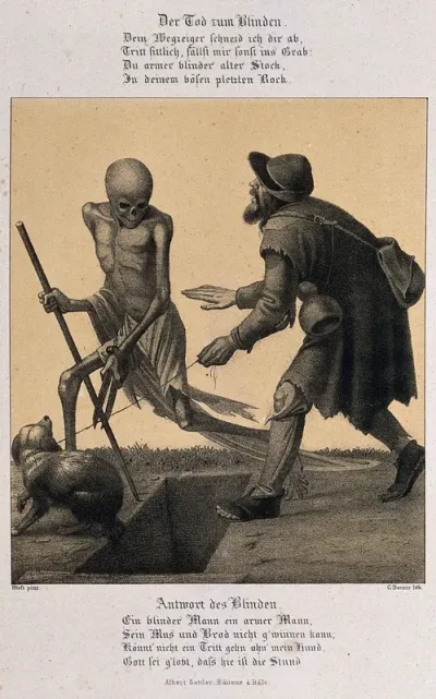 The dance of death at Basel: death and the blind man