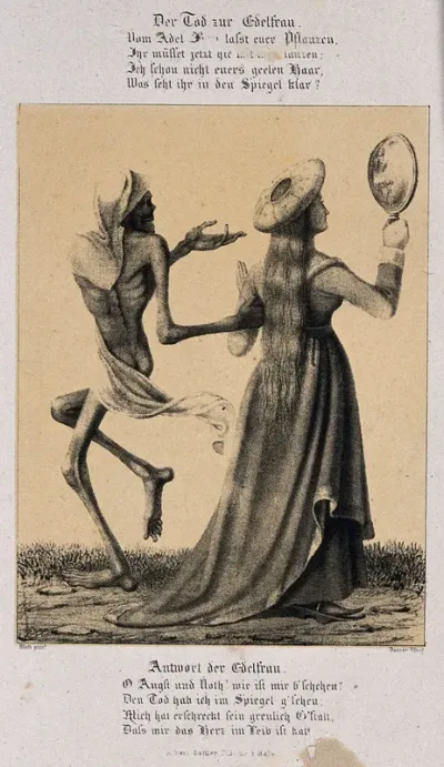 The dance of death at Basel: death and the lady