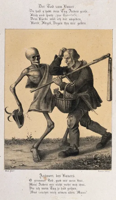 The dance of death at Basel: death and the peasant