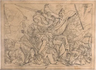 The dance of death: the invasion of the troops with Death holding his banner