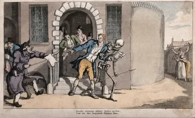 The dance of death: the prisoner discharged