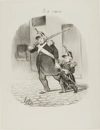 The day of the great parade, plate 6 from Les Papas