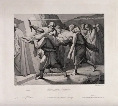 The dead Christ is borne to the tomb
