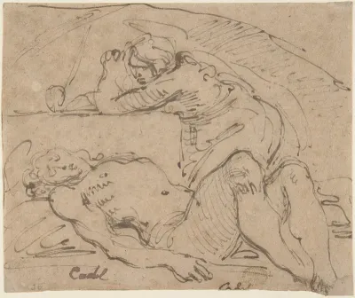 The Dead Christ Mourned by Saint Mary Magdalen (recto); The Holy Family with an Attendant (verso)